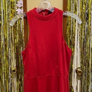 Express red mock neck dress